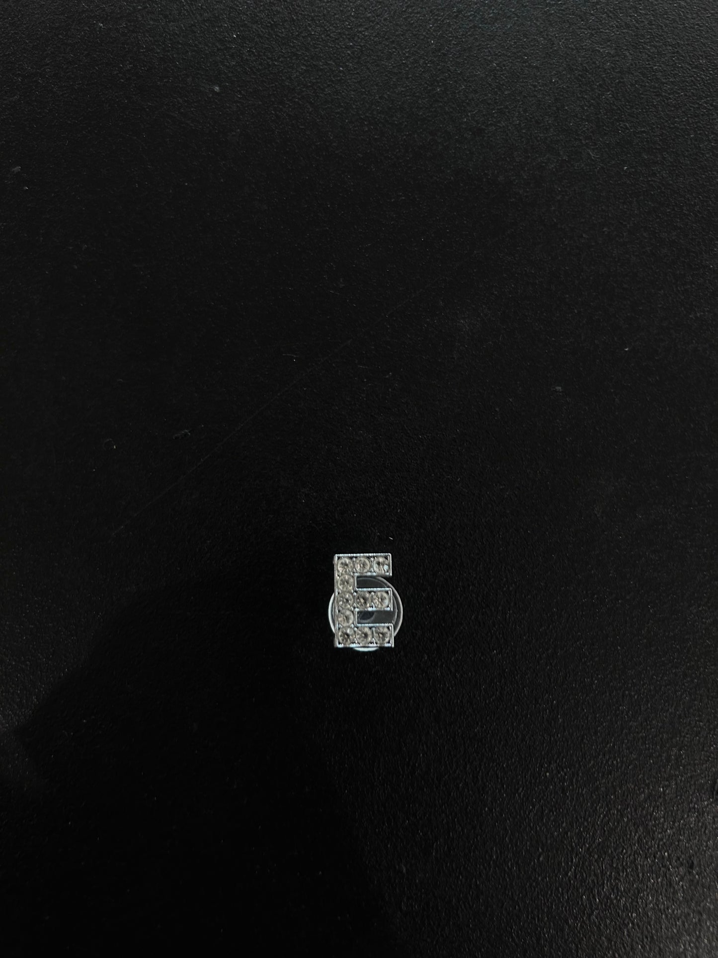 Silver Rhinestone Alphabet Croc Charms
