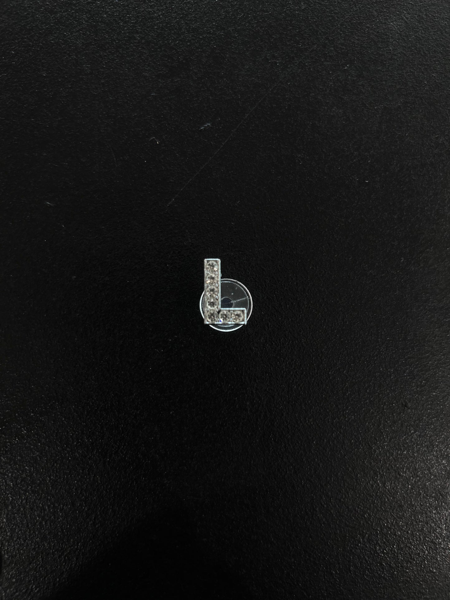 Silver Rhinestone Alphabet Croc Charms