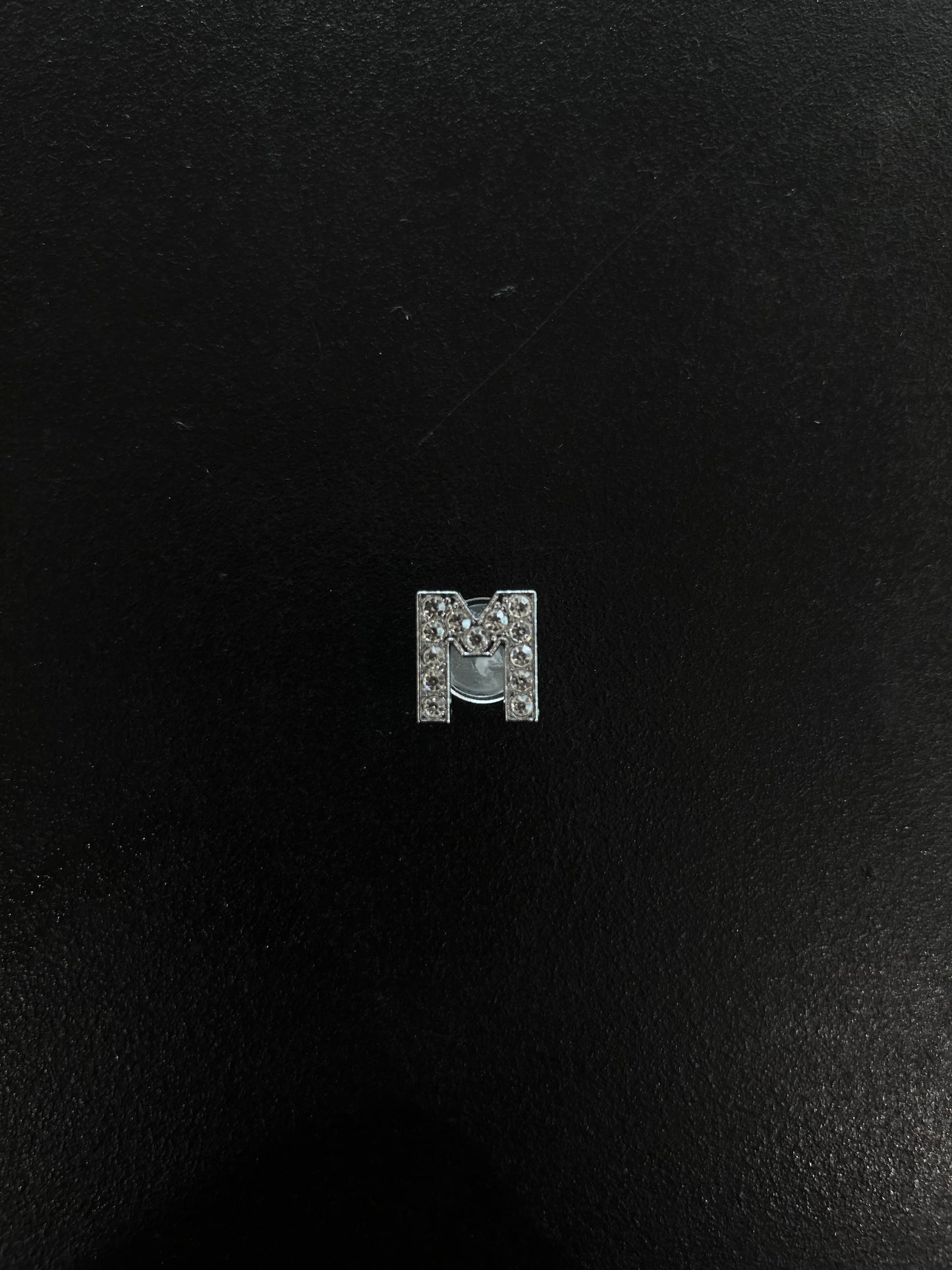 Silver Rhinestone Alphabet Croc Charms